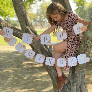 Peach Themed Birthday Banners
